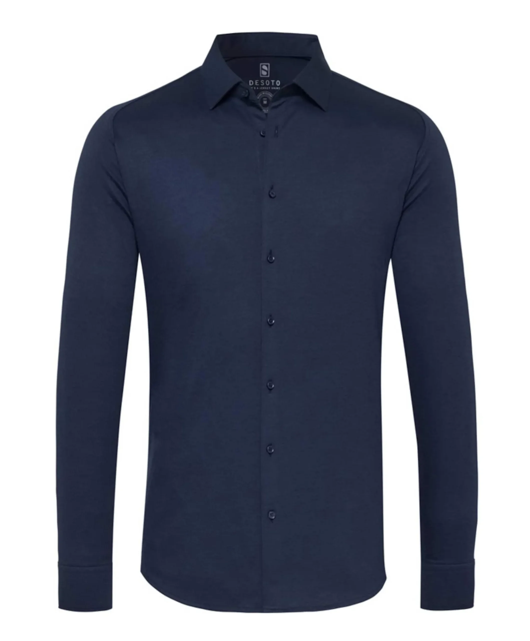 Heren overhemd lange mouw blauw