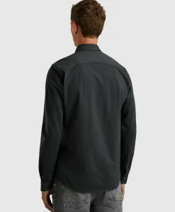 Heren overhemd lange mouw blauw