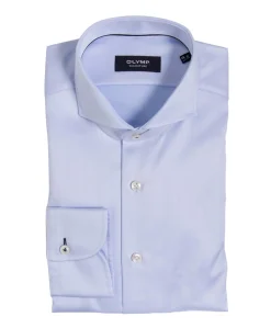 Heren overhemd lange mouw blauw