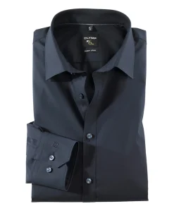 Heren overhemd lange mouw blauw