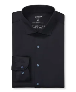 Heren overhemd lange mouw blauw