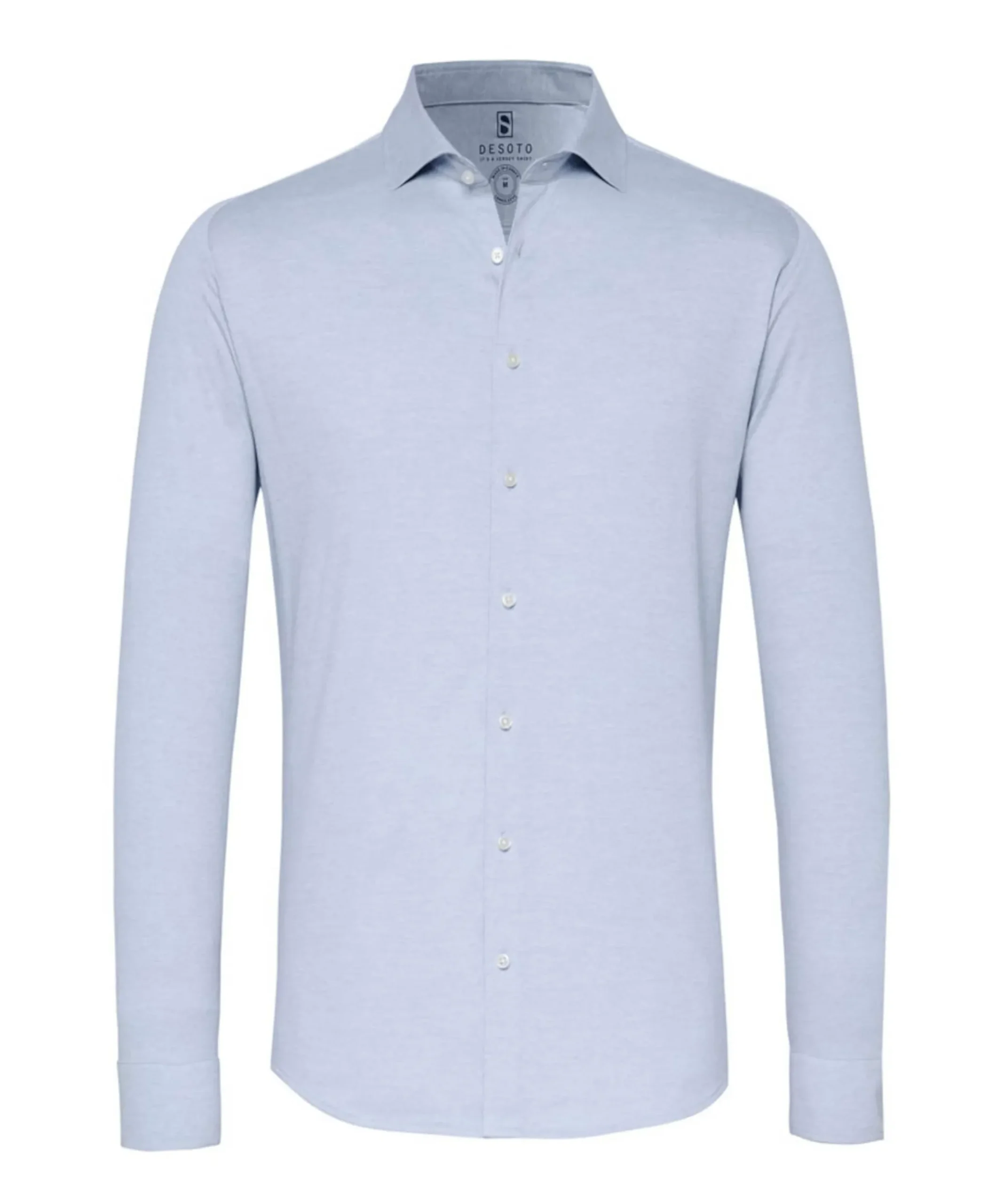 Heren overhemd lange mouw blauw