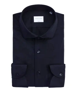 Heren overhemd lange mouw blauw