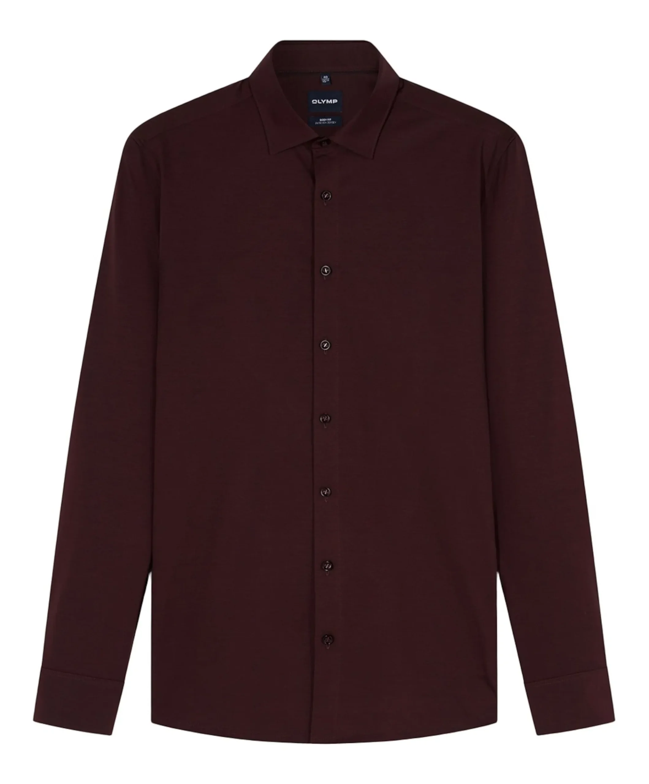 Heren overhemd lange mouw bordeaux