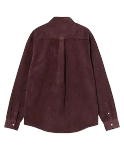 Heren overhemd lange mouw bordeaux