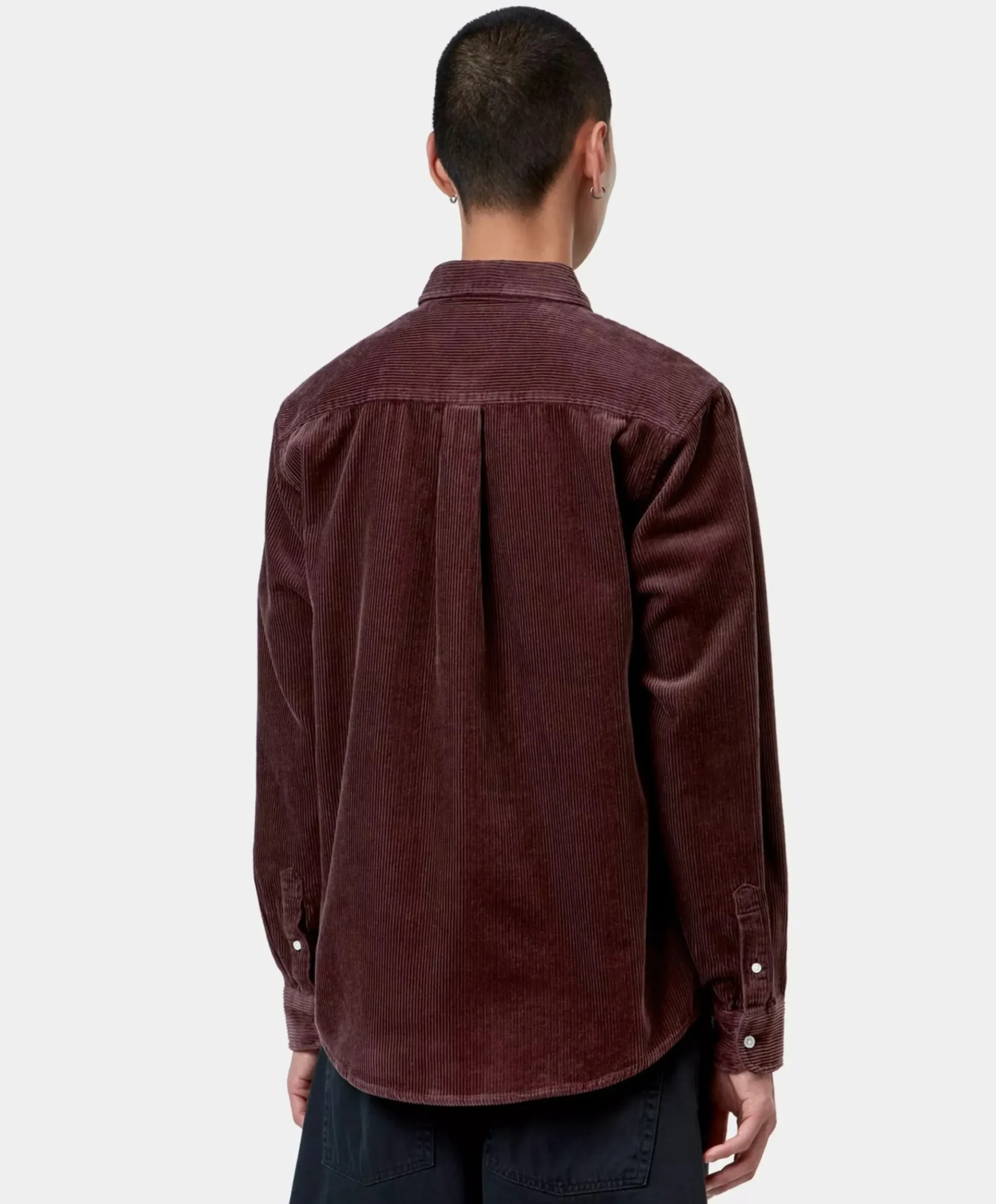 Heren overhemd lange mouw bordeaux