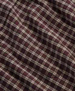 Heren overhemd lange mouw bordeaux