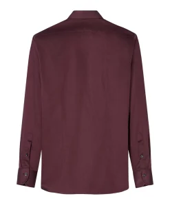 Heren overhemd lange mouw bordeaux