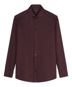 Heren overhemd lange mouw bordeaux