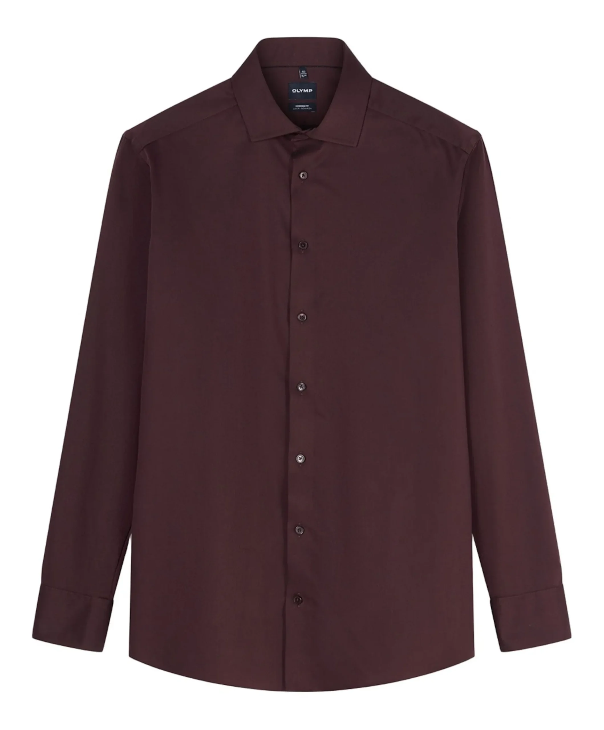 Heren overhemd lange mouw bordeaux
