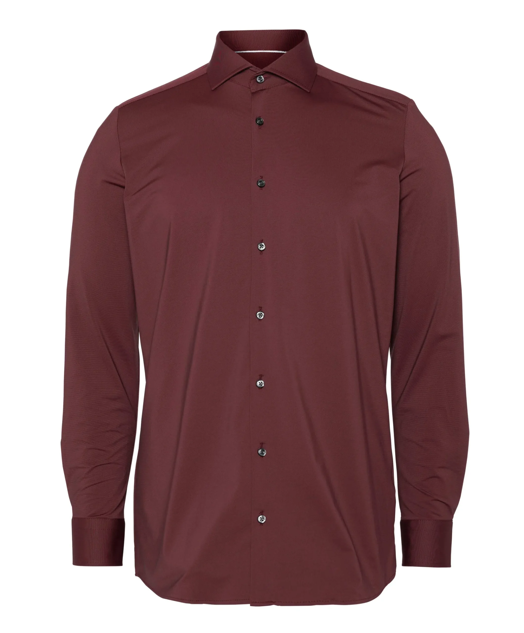 Heren overhemd lange mouw bordeaux