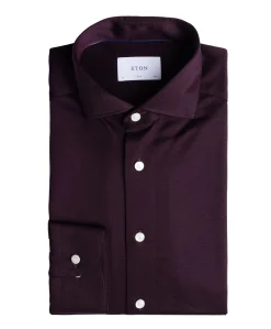 Heren overhemd lange mouw bordeaux
