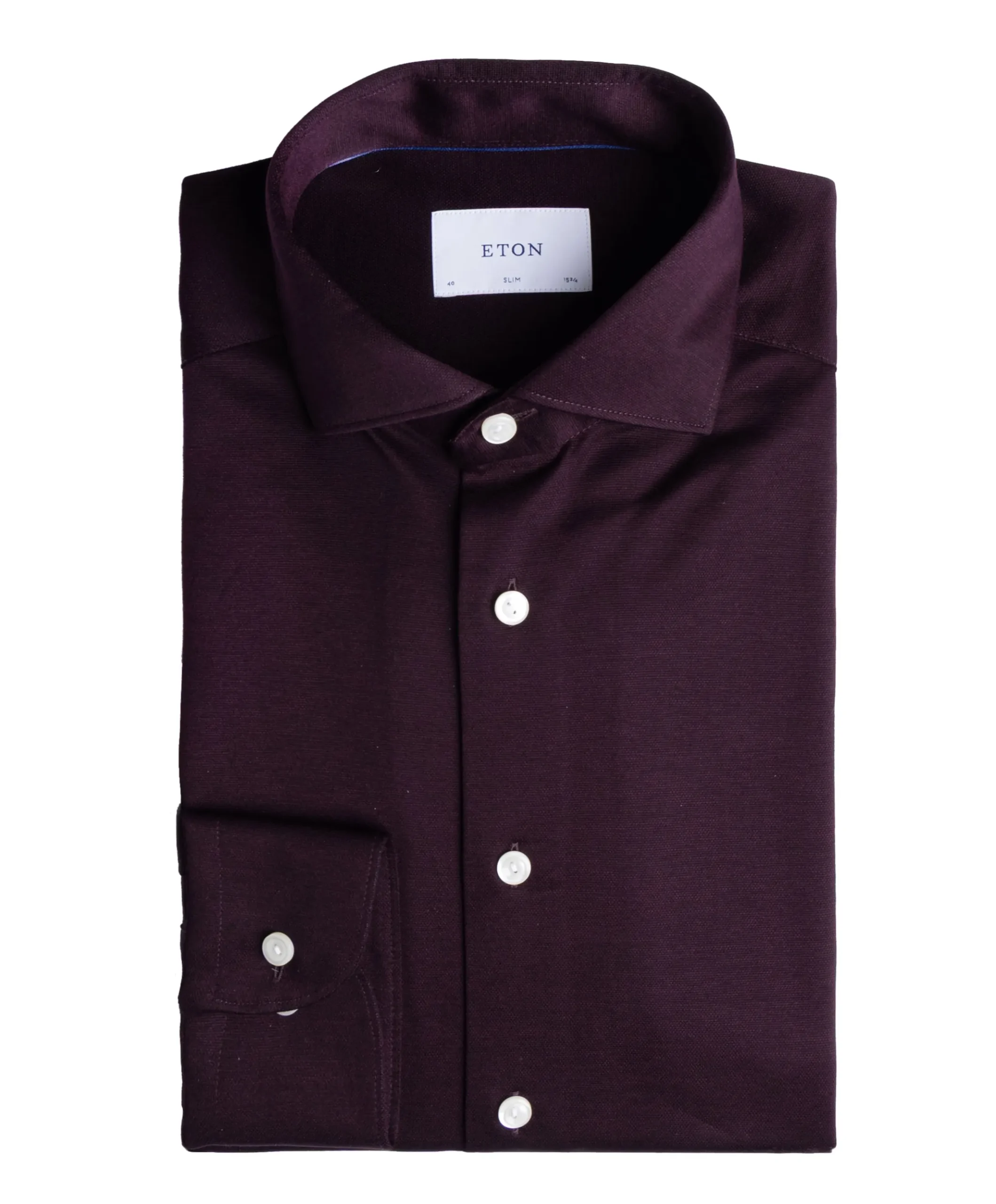 Heren overhemd lange mouw bordeaux