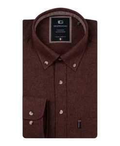 Heren overhemd lange mouw bordeaux