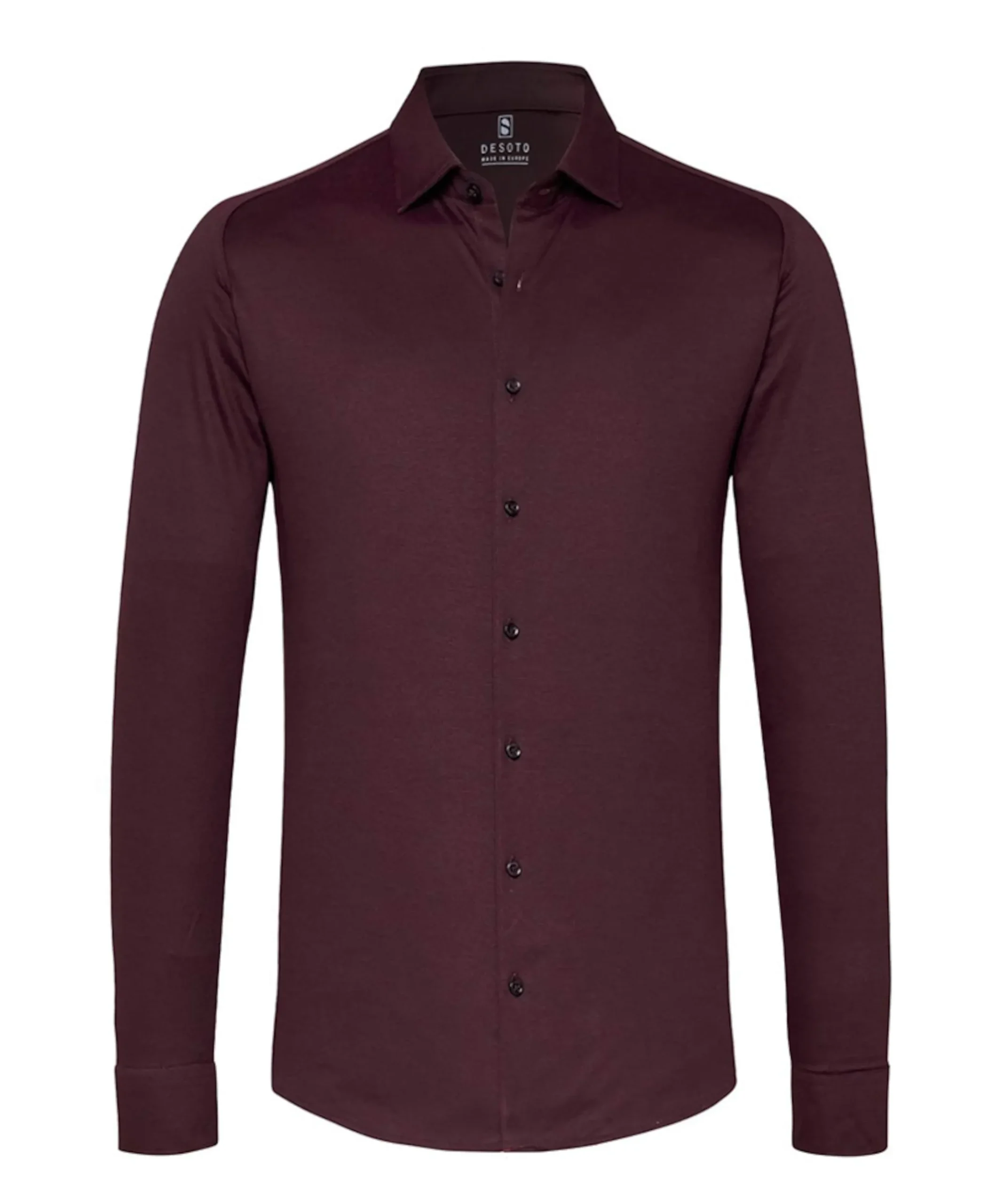 Heren overhemd lange mouw bordeaux