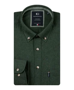 Heren overhemd lange mouw groen
