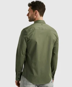 Heren overhemd lange mouw groen