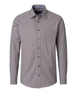Heren overhemd lange mouw rood