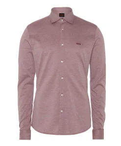Heren overhemd lange mouw rood