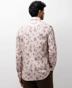 Heren overhemd lange mouw roze