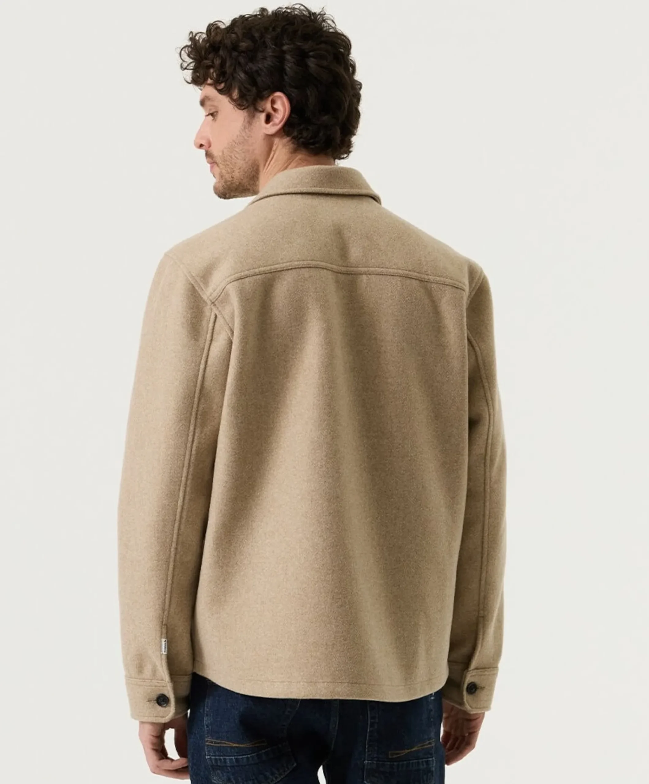 Heren overshirt beige