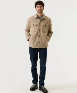 Heren overshirt beige