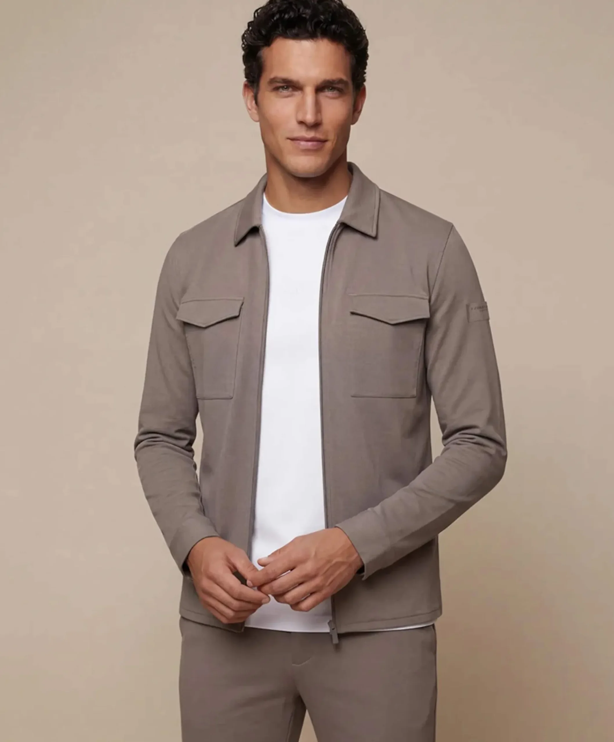 Heren overshirt beige
