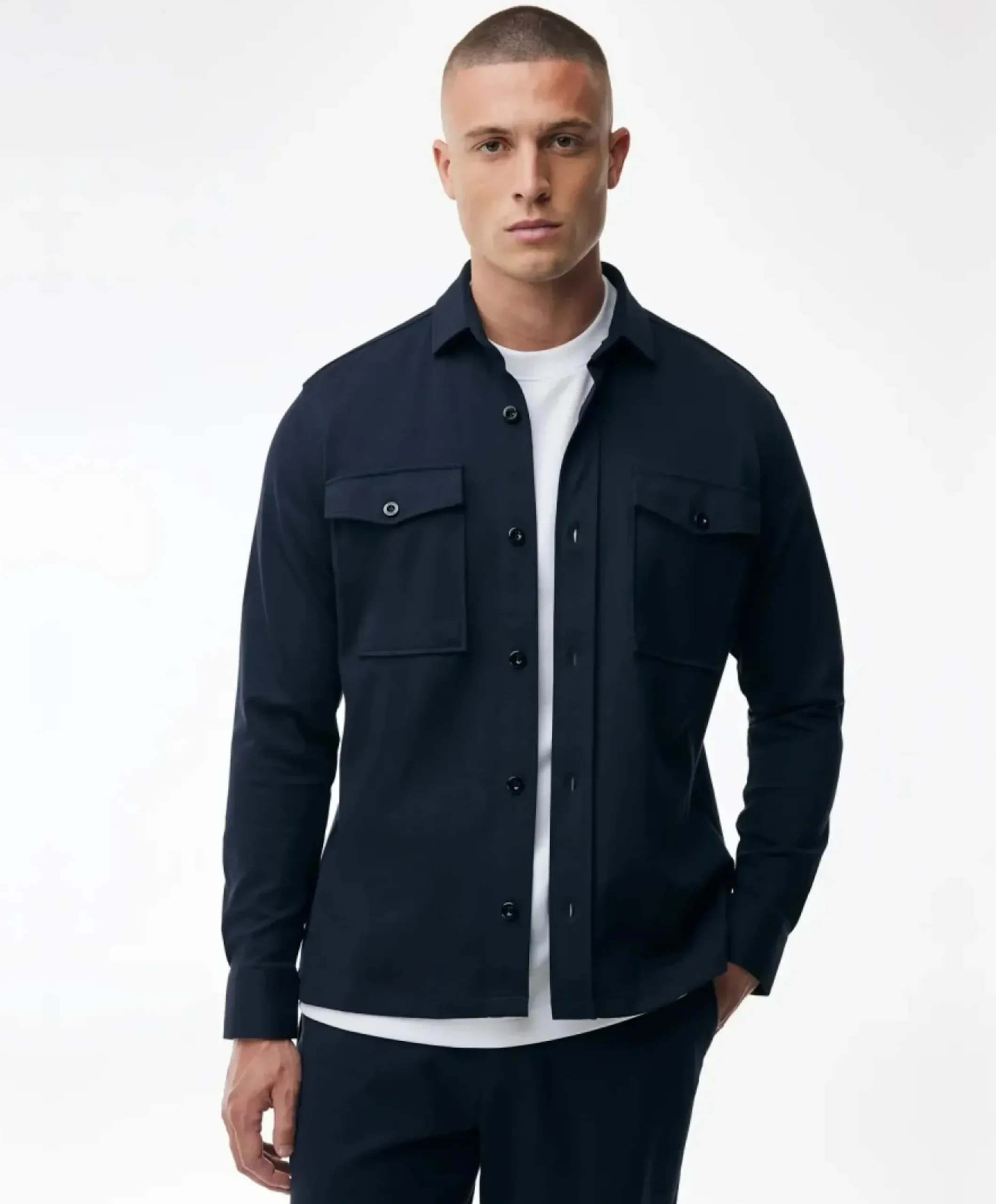 Heren overshirt blauw