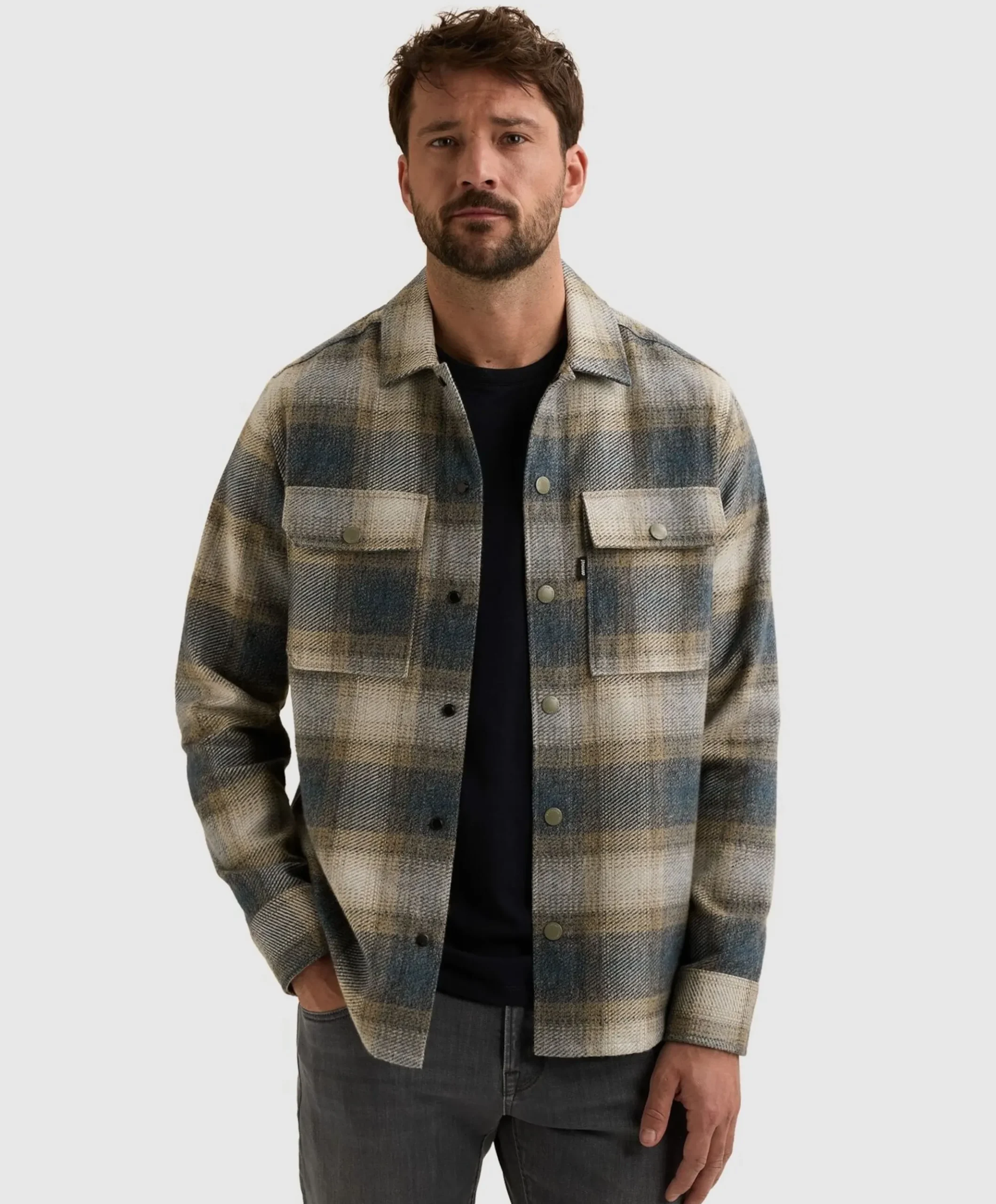 Heren overshirt blauw