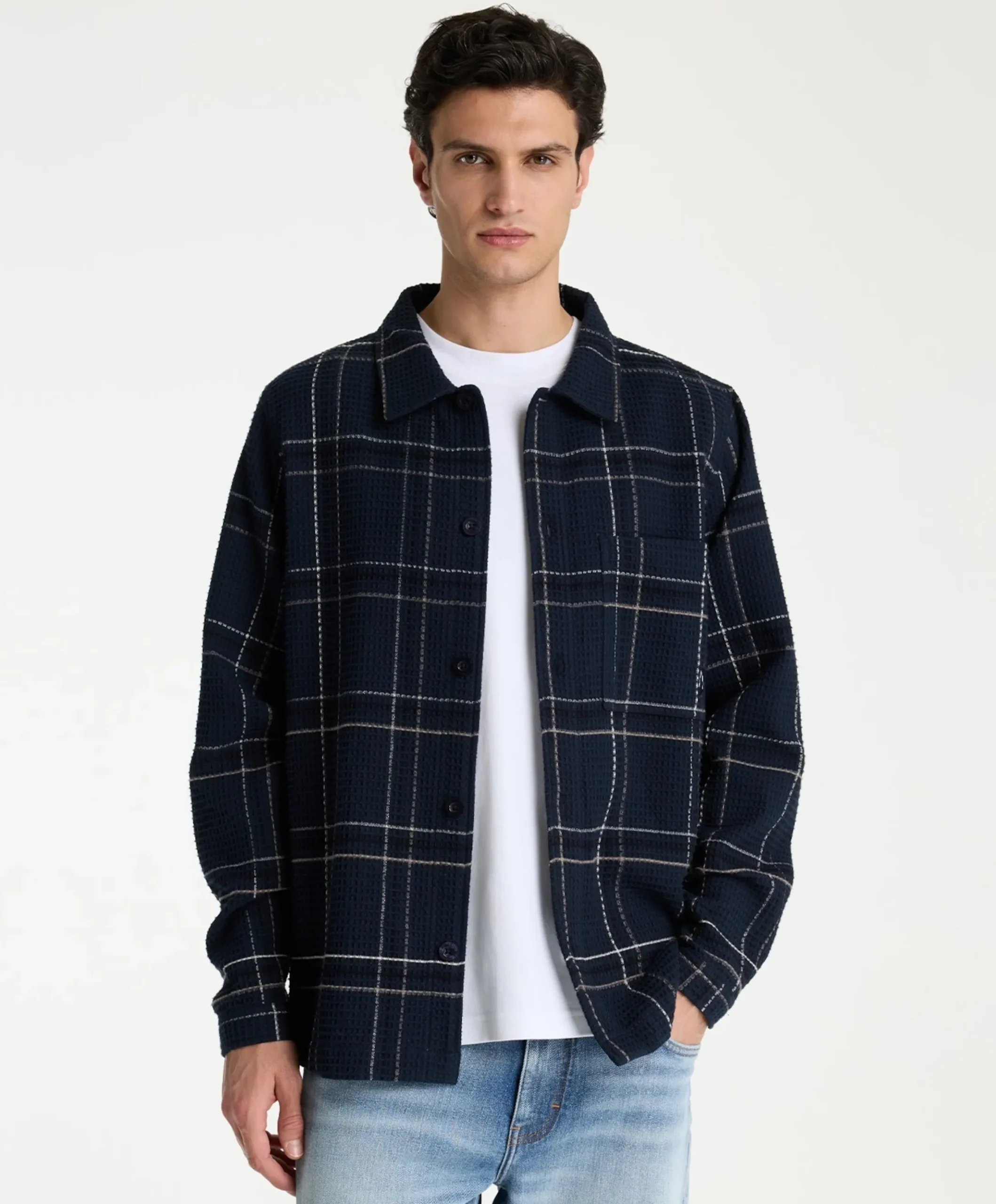Heren overshirt blauw