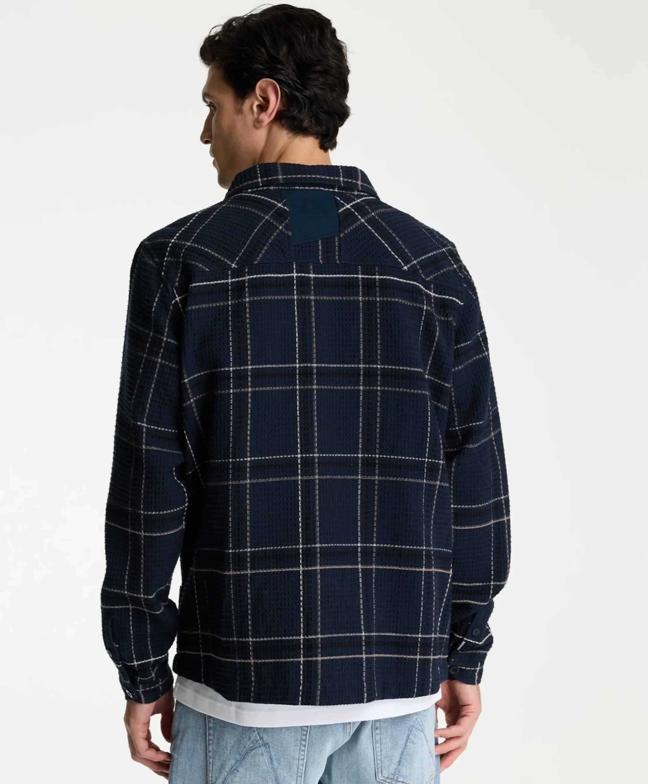 Heren overshirt blauw