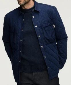Heren overshirt blauw