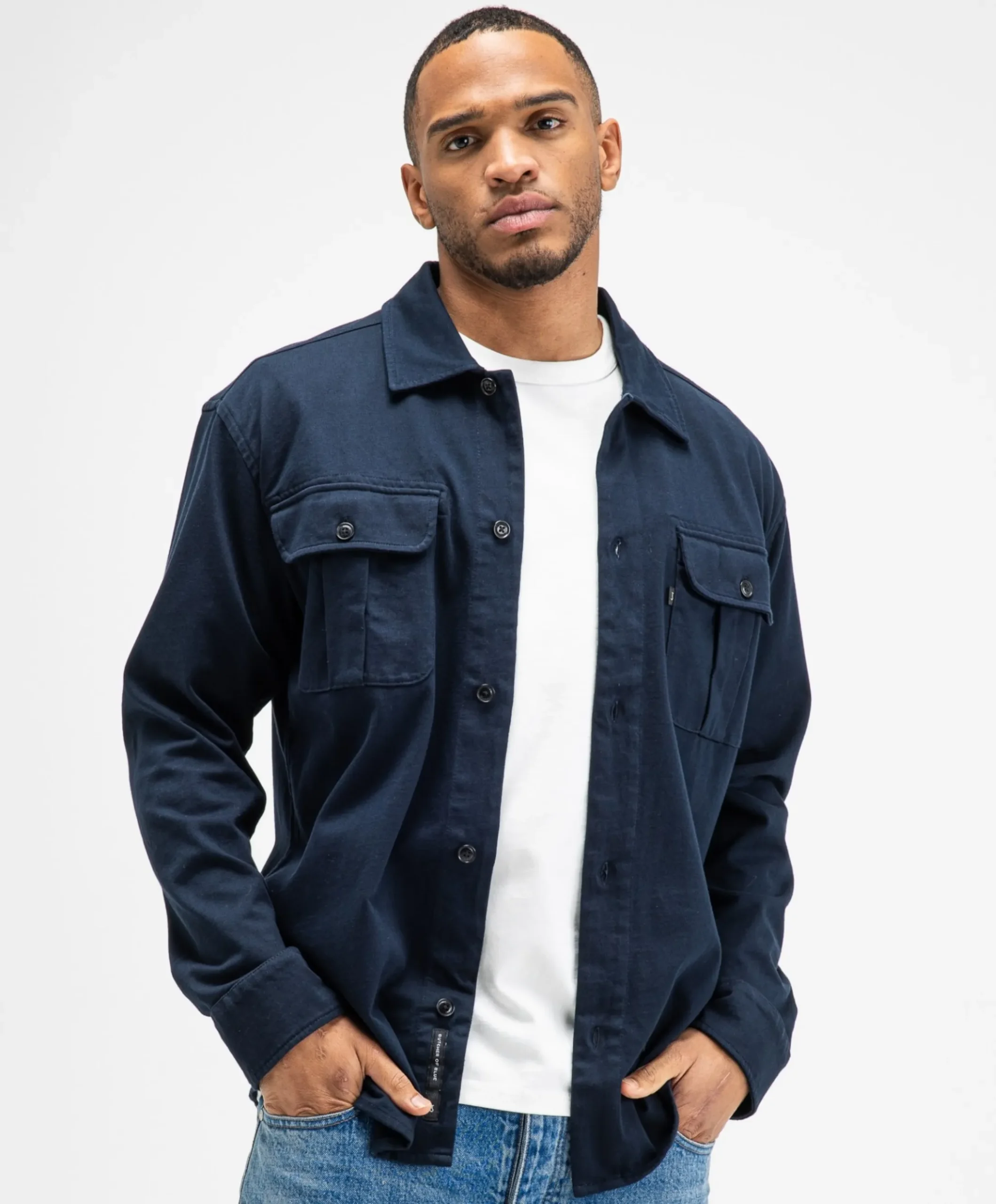 Heren overshirt blauw