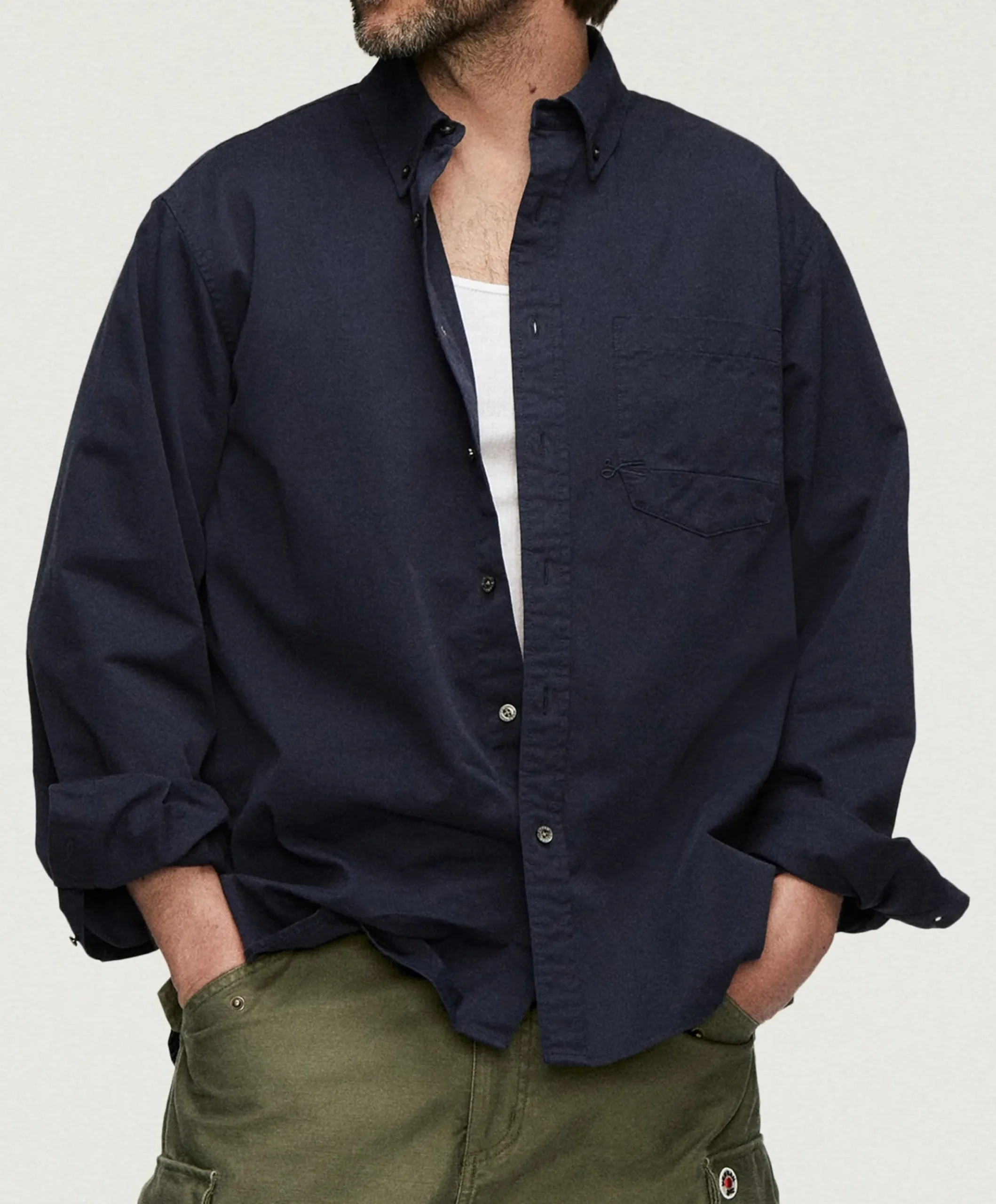 Heren overshirt blauw