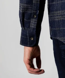 Heren overshirt blauw