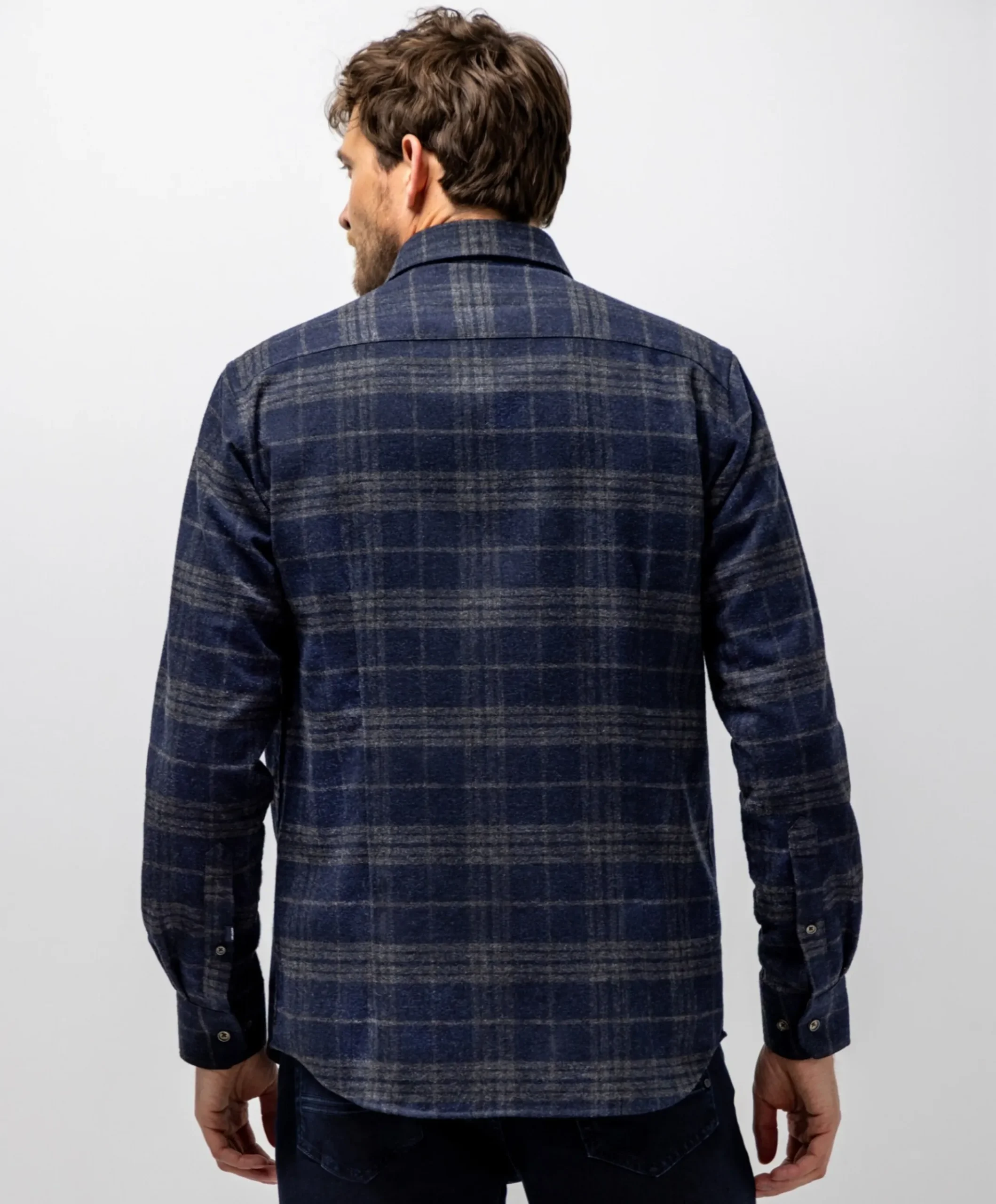 Heren overshirt blauw
