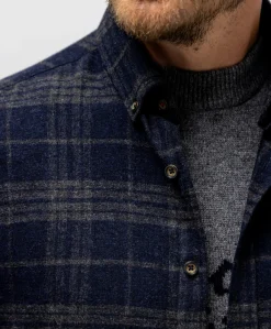 Heren overshirt blauw