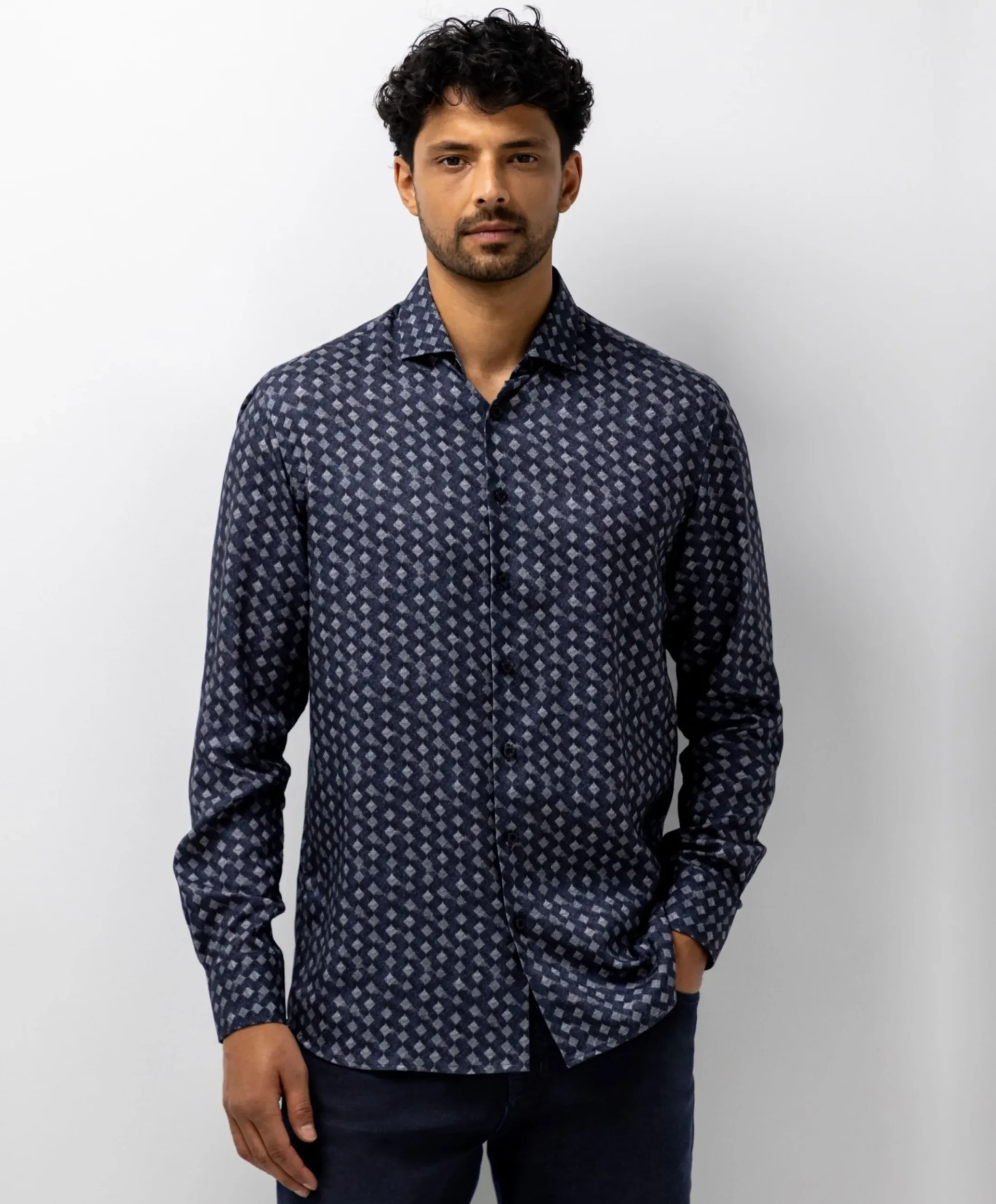 Heren overshirt blauw