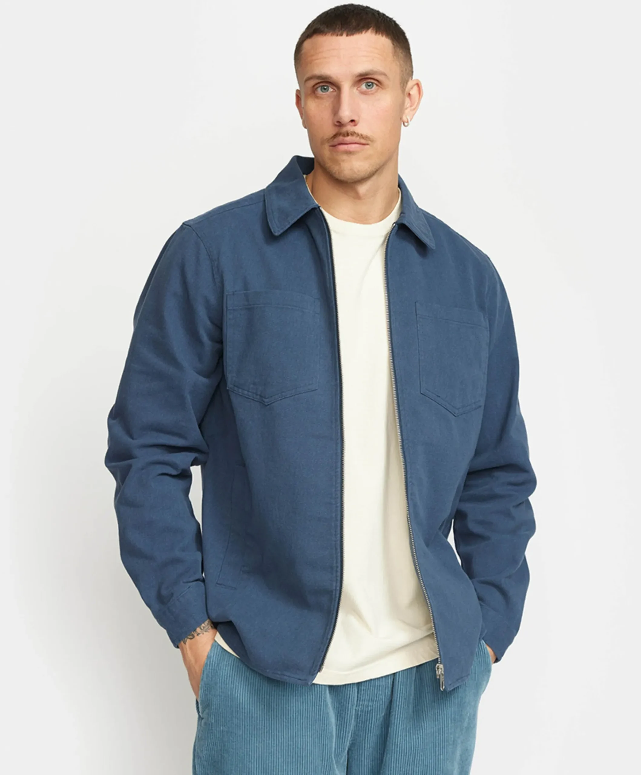 Heren overshirt blauw