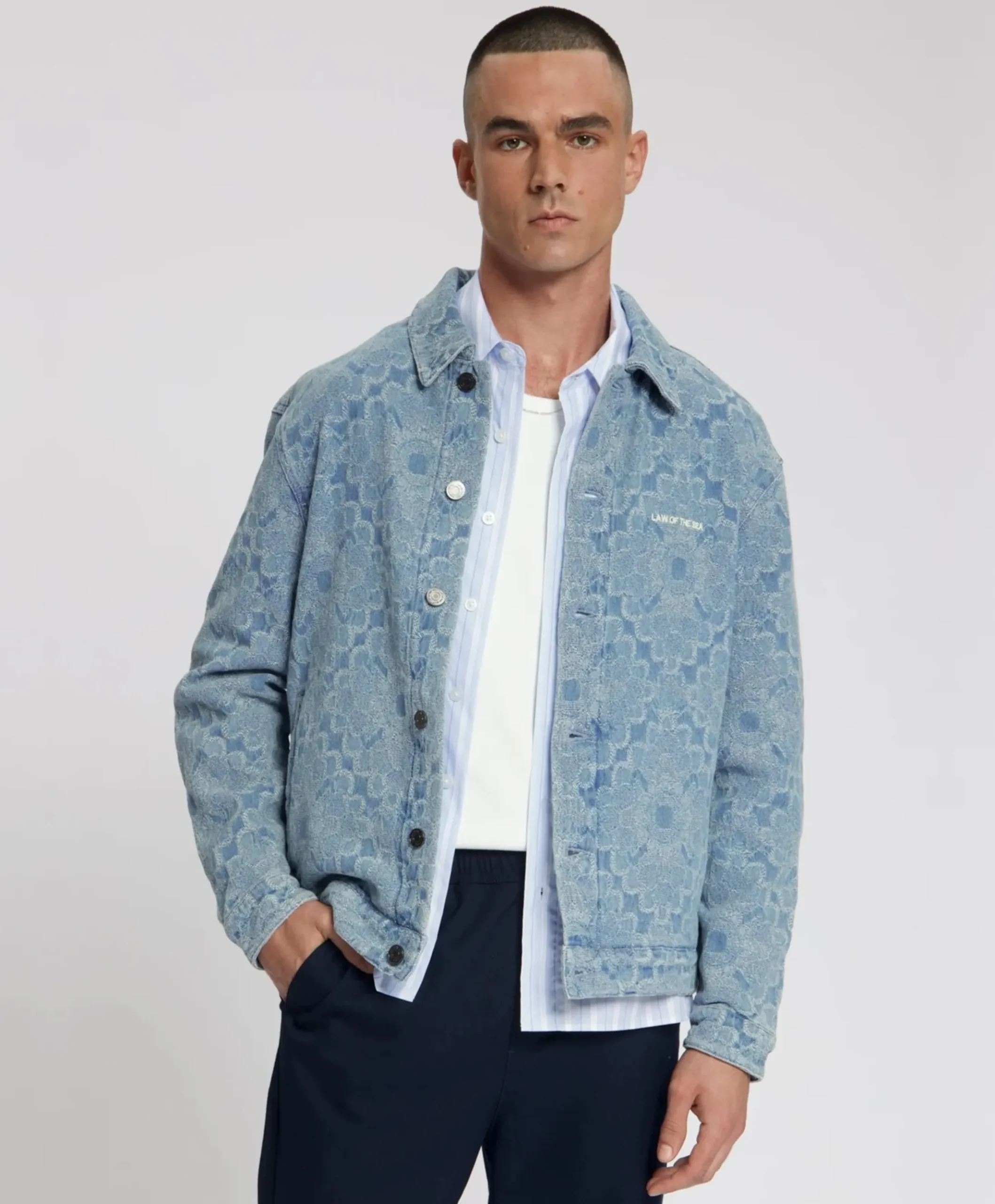 Heren overshirt blauw