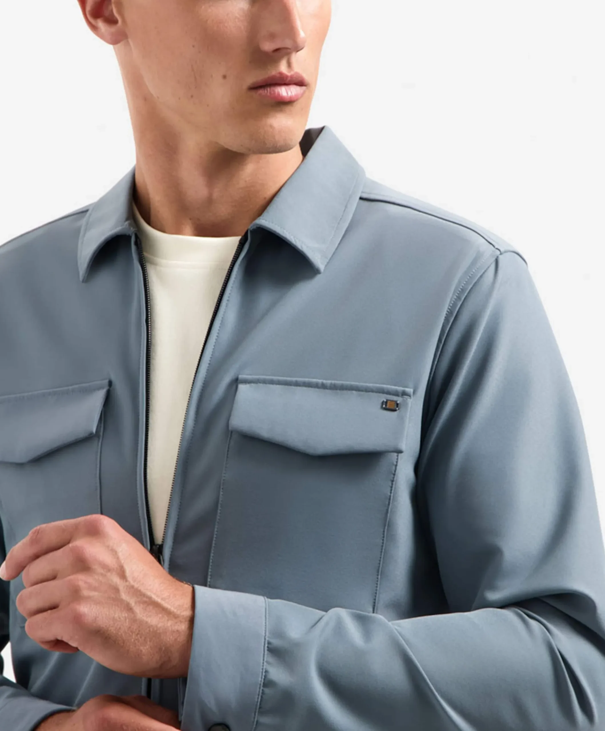 Heren overshirt blauw