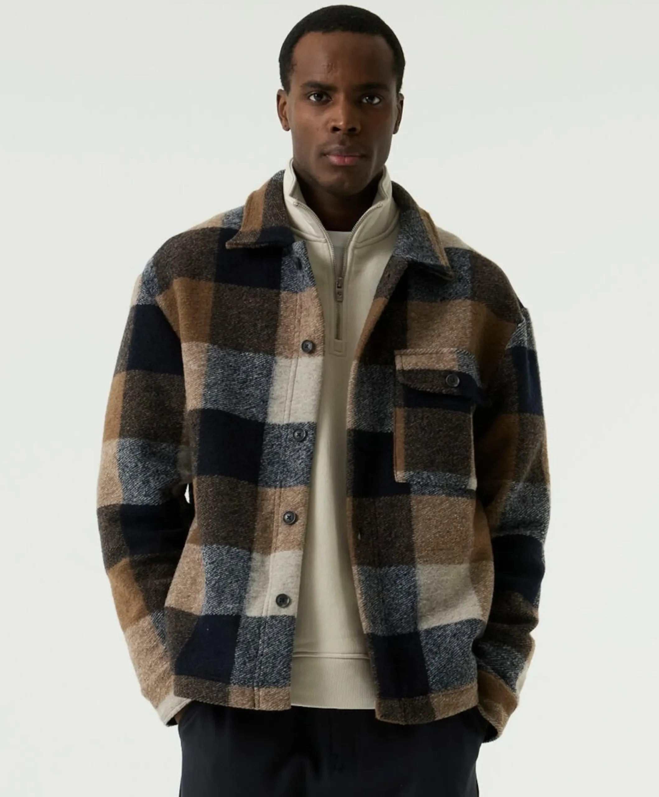 Heren overshirt bruin