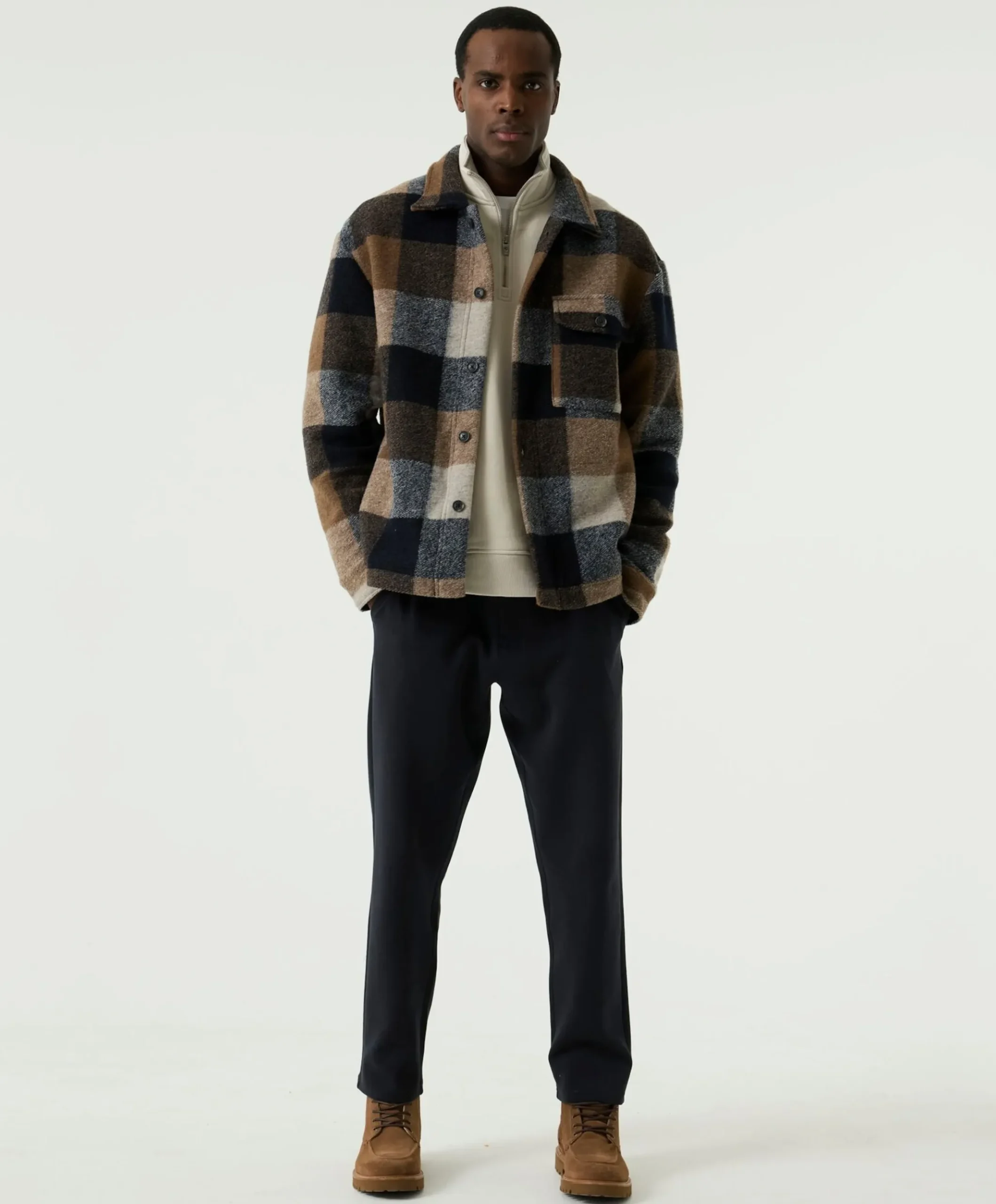 Heren overshirt bruin