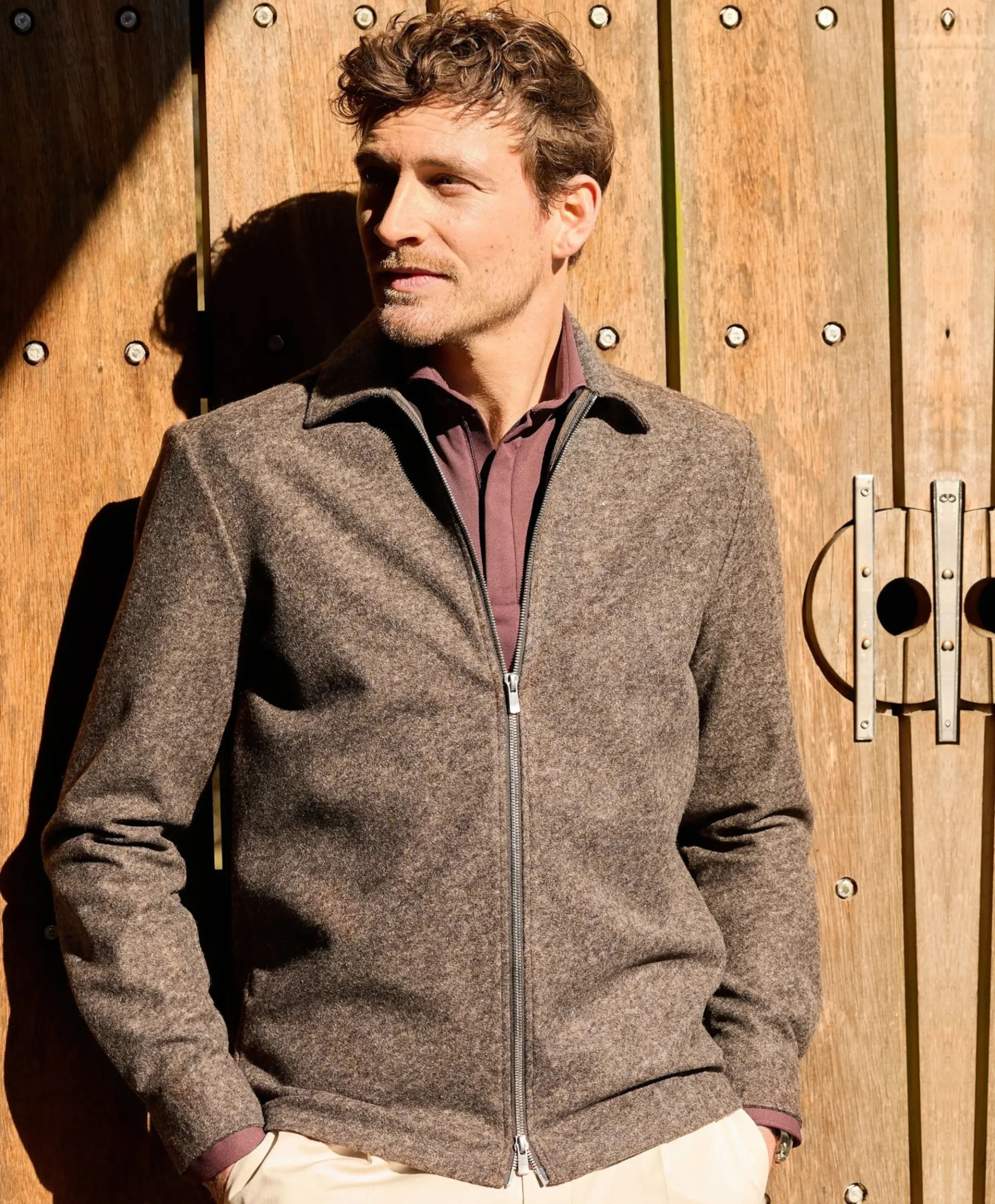 Heren overshirt bruin