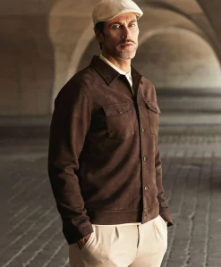 Heren overshirt bruin