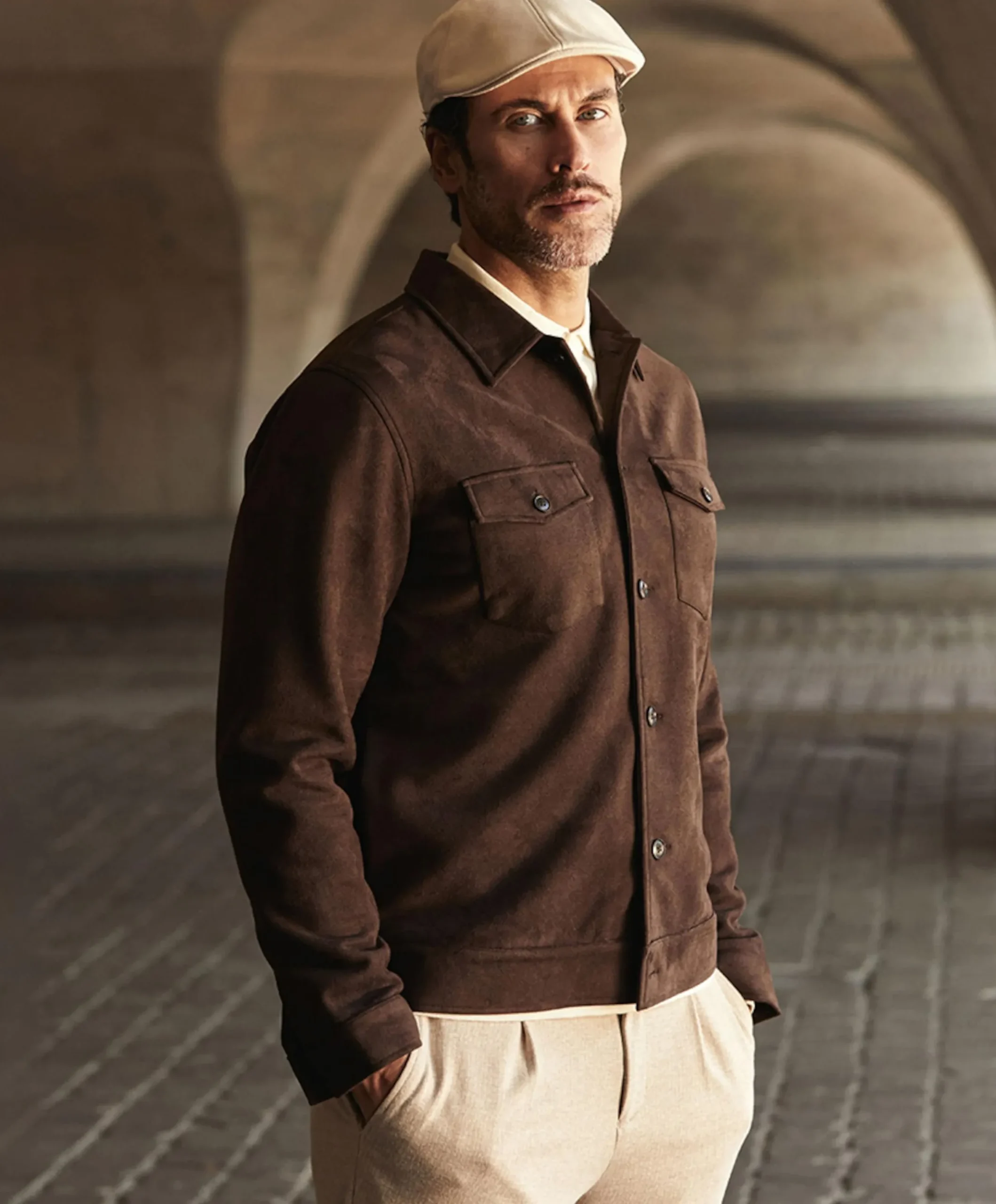 Heren overshirt bruin
