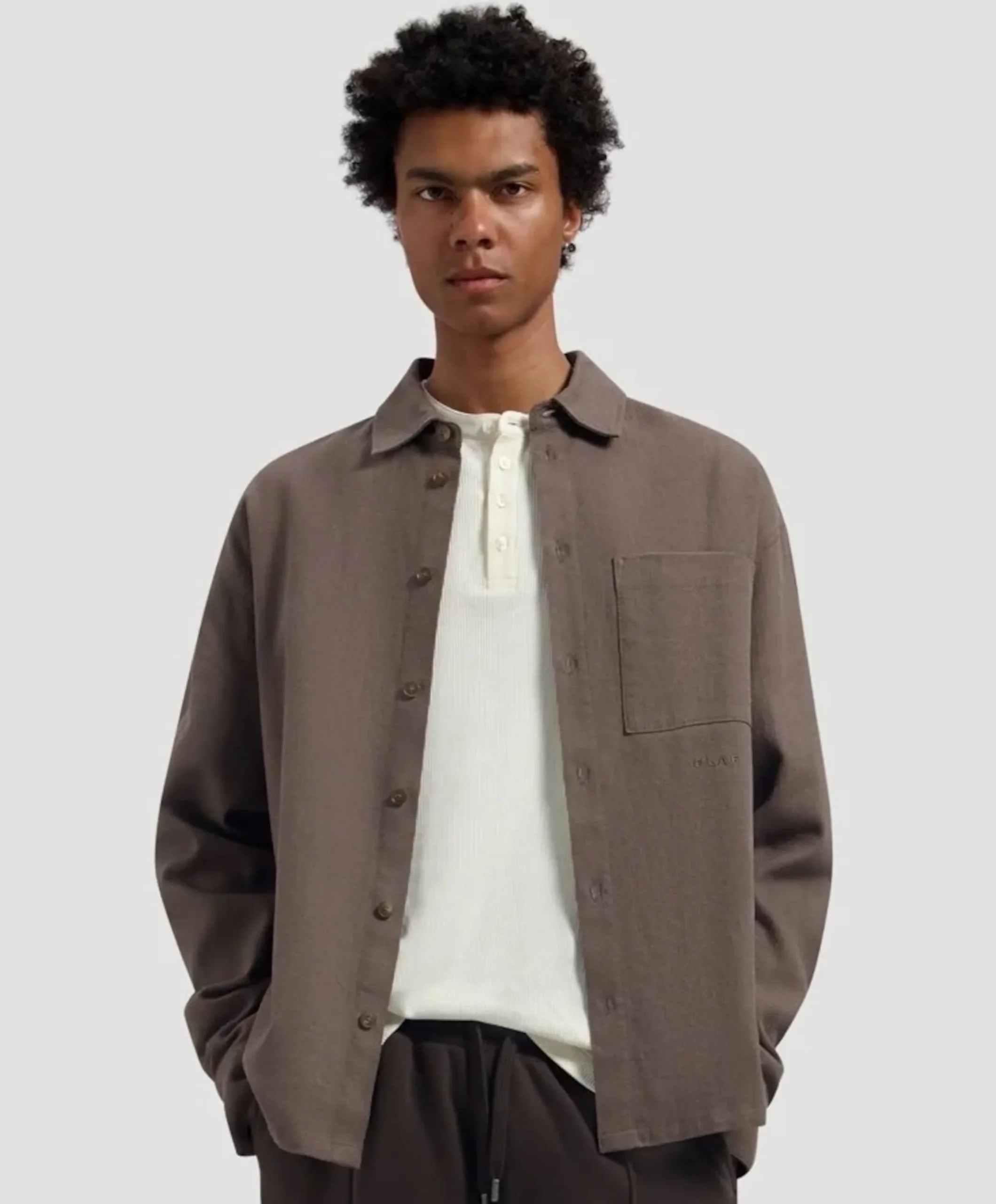 Heren overshirt bruin