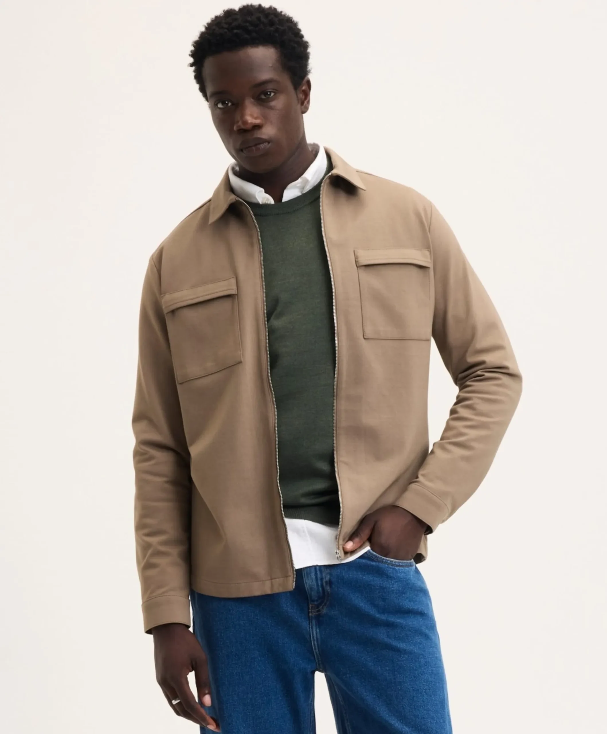 Heren overshirt bruin