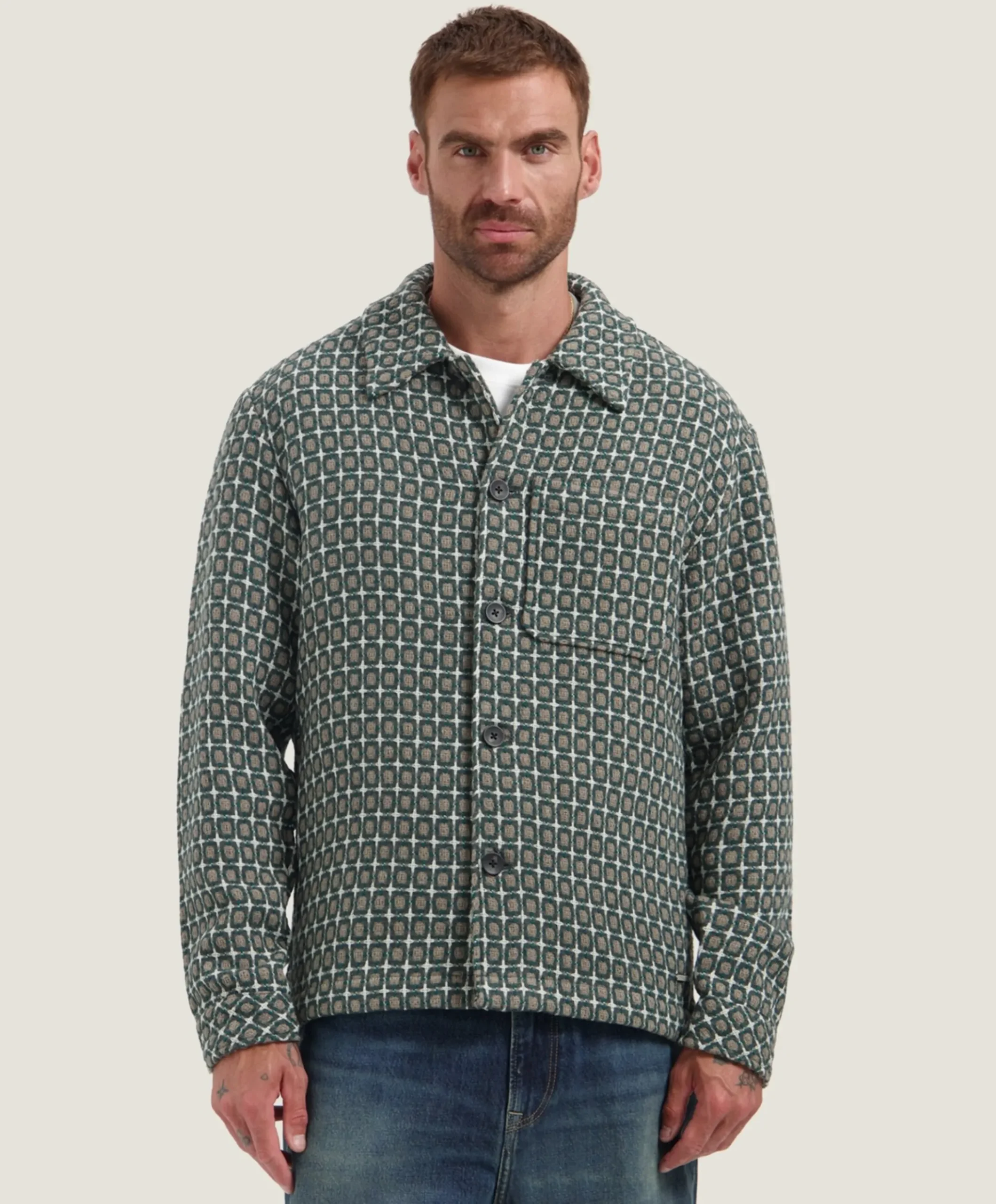 Heren overshirt bruin