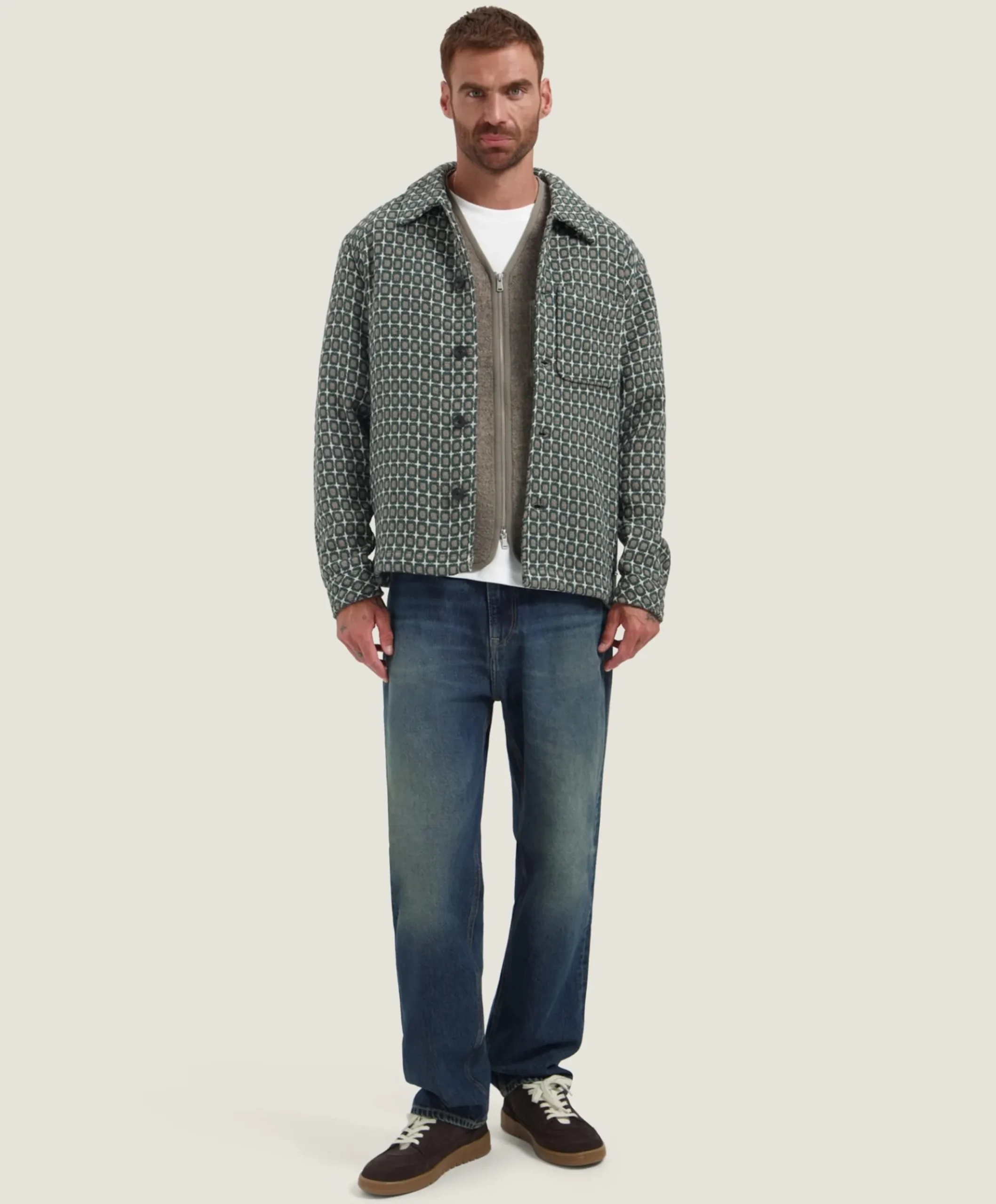 Heren overshirt bruin